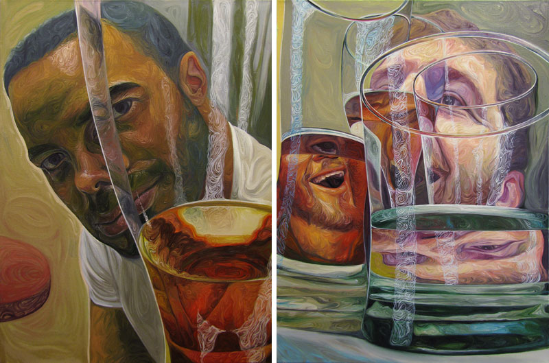 "Beer Goggles" Oil Painting Series by Christopher Mangan