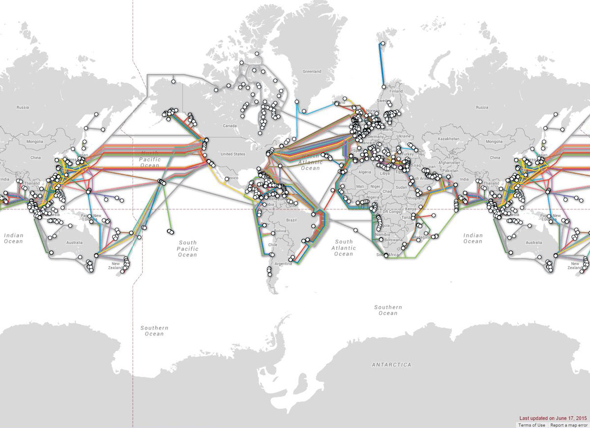 Fiber optic cables around the world