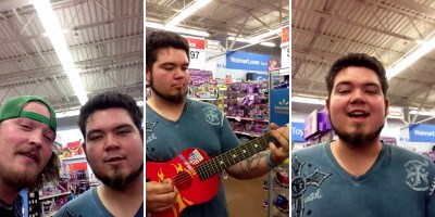 Guy Shreds a Walmart Guitar and Sings the Blues