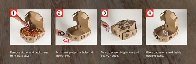 Pizza Hut Box Turns Into Movie Projector for Your Smartphone