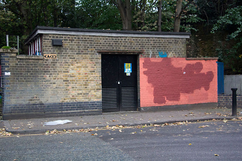 Street Artist mobstr and City Worker Have Year Long Exchange on Red Wall in London (13)