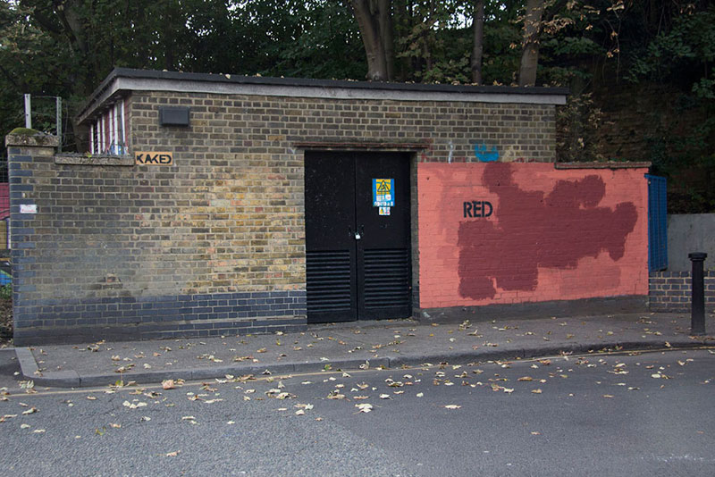 Street Artist mobstr and City Worker Have Year Long Exchange on Red Wall in London (9)