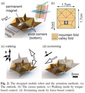 tiny self folding origami robot can walk swim and degrade 1 Tiny Self Folding Origami Robot Can Walk Swim and Degrade (1)