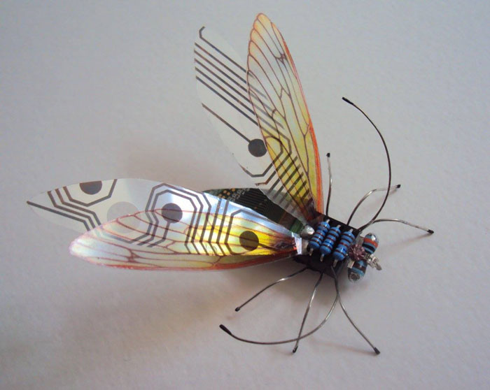 Artist Turns Discarded Electronics Into Amazing Winged Insects ...