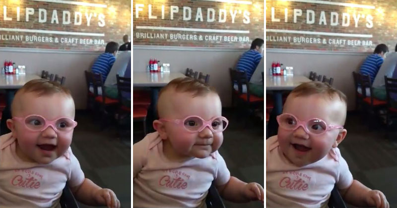 Baby Tries on Glasses for the Very First Time