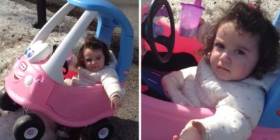 Dad Busts Daughter for Drinking and Driving in Her Toy Car