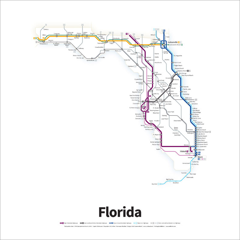 Every US Highway Drawn in the Style of a Transit Map by cameron booth (4)