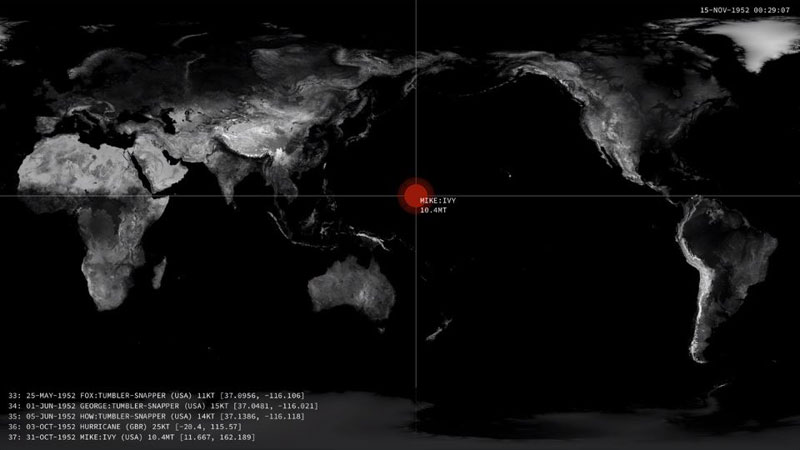 A Chilling Visualization of Every Nuclear Detonation from 1945 to Present