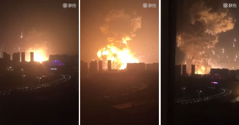 Eyewitness Captures Chilling Blast in Tianjin as Shipment of Explosives Goes Up in Flames