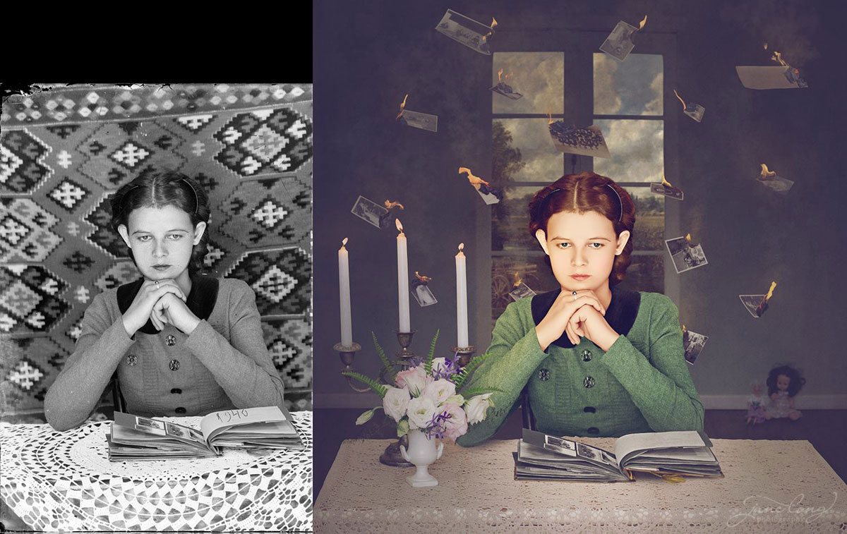 jane long colorizes old photos and adds a surreal twist to them (12)
