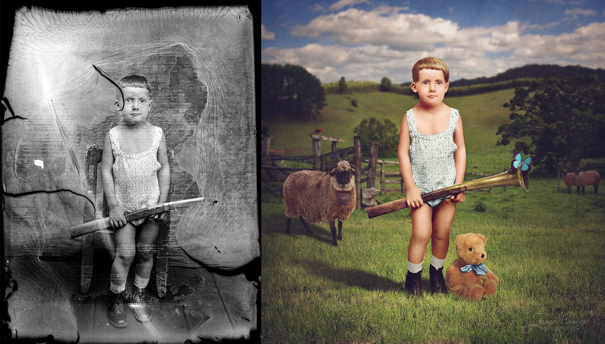 jane long colorizes old photos and adds a surreal twist to them (3)