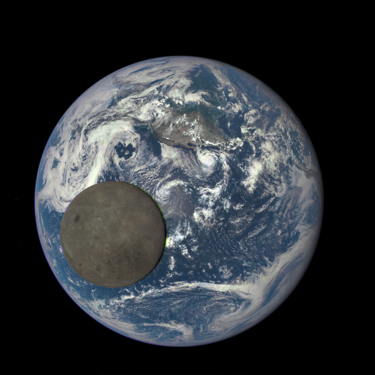 nasa captures dark side of the moon as it crosses earth