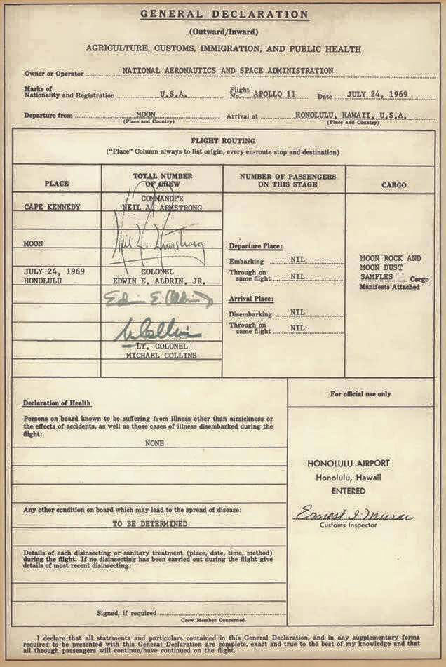 When Buzz Aldrin Returned from the Moon He Had to Fill Out a Customs Form (3)