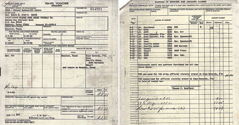 When Buzz Aldrin Returned from the Moon He Had to Fill Out a Customs Form