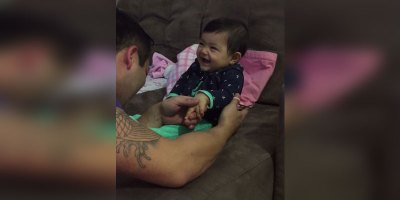 Baby Pranks Dad, Fake Cries Every Time He Tries to Cut Her Nails