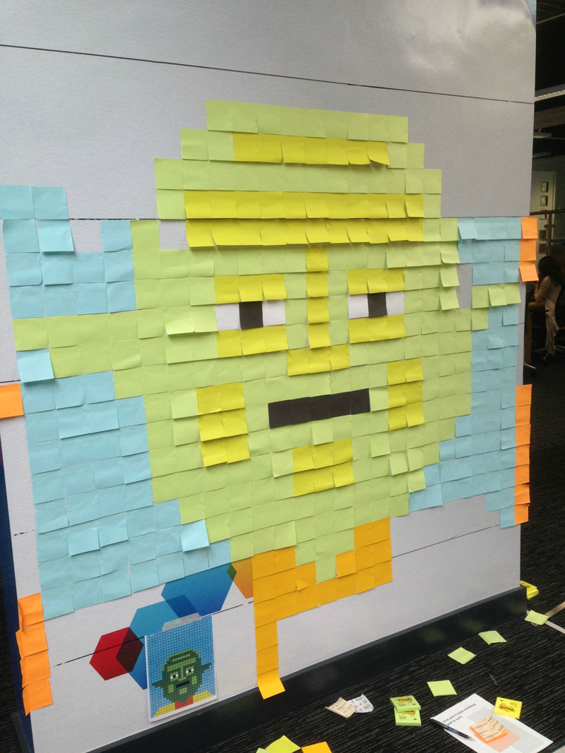 Co-Workers Use Post-Its to Turn Boring Office Walls Into Awesome Star Wars Characters (15)