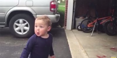 Automatic Garage Door Blows Toddler's Mind