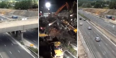 15 Second Timelapse of a 15 Hour Bridge Demolition