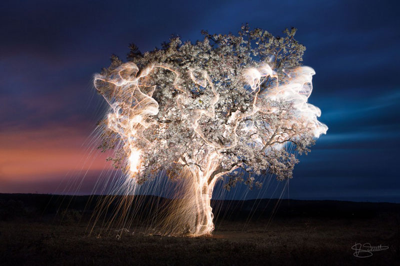 Long Exposure Light Painting with Fireworks by Vitor Schietti