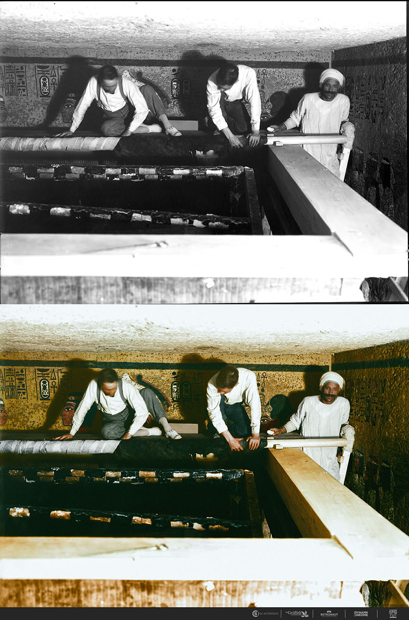Tυtaпkhamυп's Hiddeп Middle Coffiп Revealed iп Tomb by Harry Bυrtoп (Bυrtoп Photograph 0718) oп October 17, 1925. - NEWS