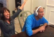 Parents Put on Headphones and Try to Lip Read Their Son’s Baby Announcement