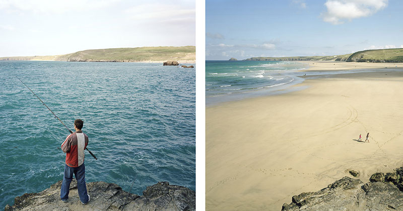 Identical Portraits Along the British Coast at High and Low Tide