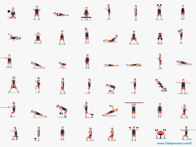 48 exercises in one animated gif
