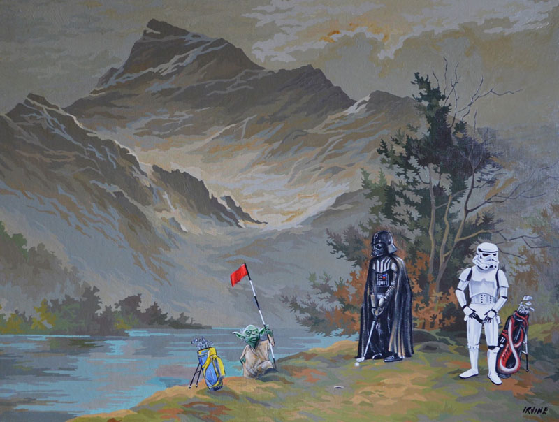 Darth Vader on his day off thrift store painting remixes by david irvine 4