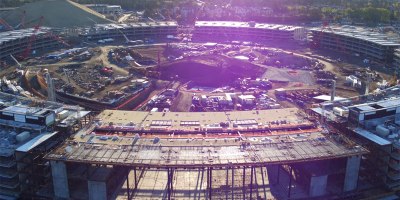 Drone Captures Construction Progress on Apple's New 'Spaceship' Office