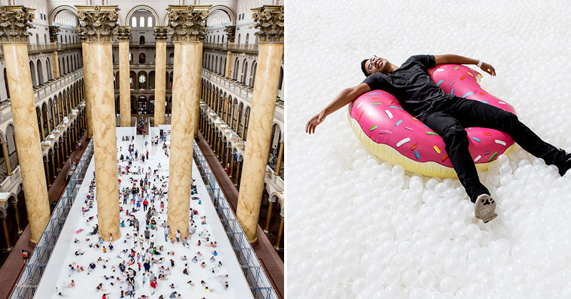 Artists Turn Museum Floor Into All White 10,000 Sq Ft Ball Pit (12 Photos)