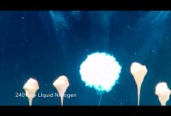 Slow Motion Underwater Explosions with Dry Ice and Liquid Nitrogen