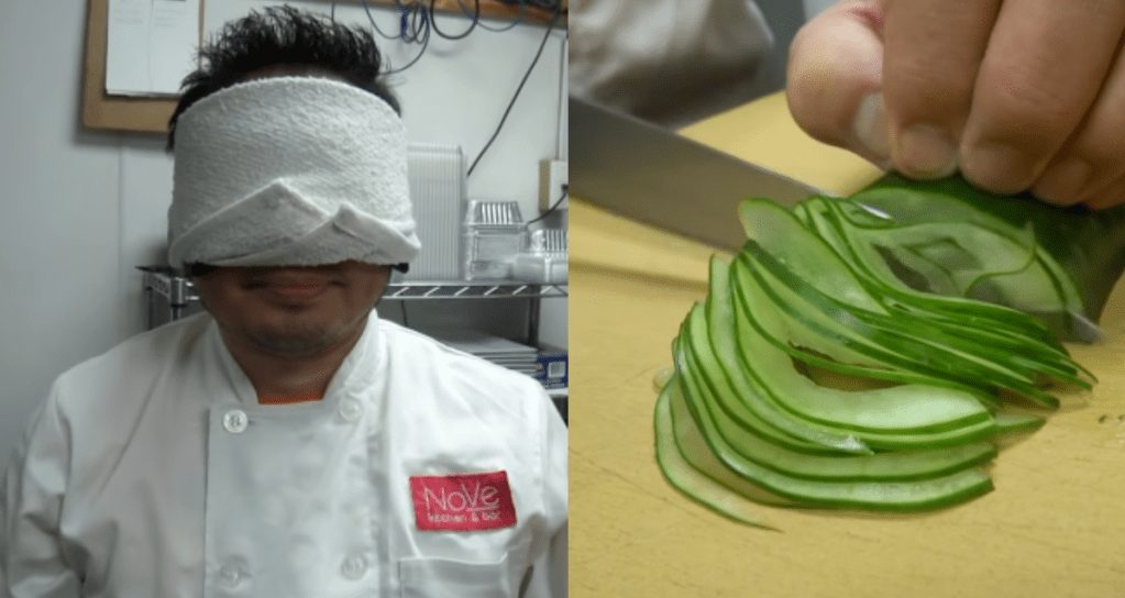 Blindfolded Cucumber Slicing With a Master Sushi Chef