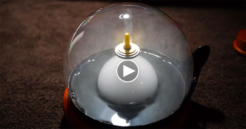 A Levitating Top, Inside a Bubble, Filled With Smoke… For Science!