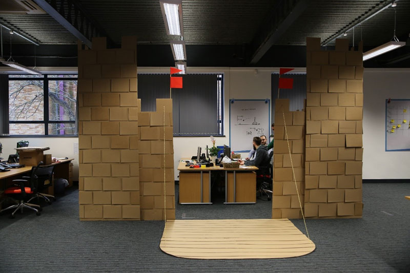 Boss Told Them to Jazz Up Their Cubicle So They Built a Cardboard