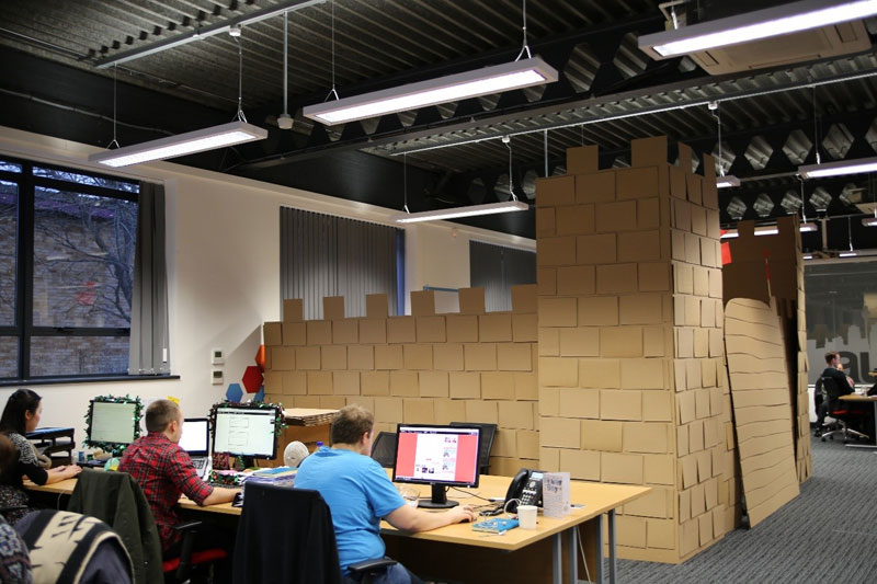 Boss Told Them to Jazz Up Their Cubicle So They Built a Cardboard