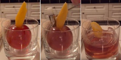 A Cocktail, Inside an Iceball, Freed by a Hammer