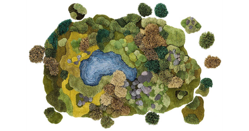 Artist Creates One-of-a-Kind Rugs That Look Like Lush Green Landscapes