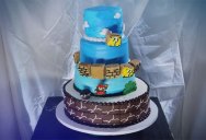 Just a Super Mario Stop Motion Cake of Level 1-1