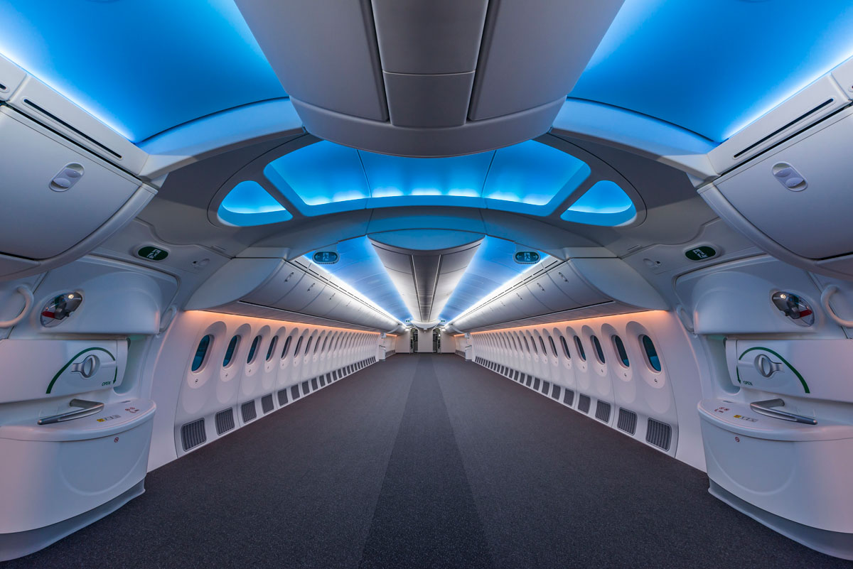 the inside of an empty boeing 787 8 Picture of the Day: The Inside of an Empty Boeing 787 Dreamliner