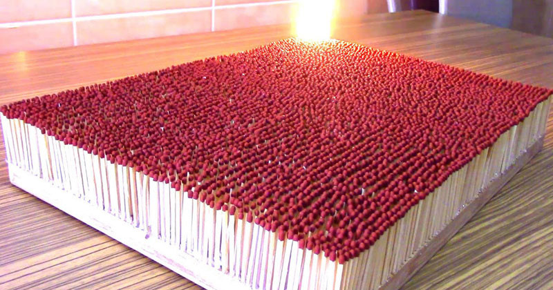 6,000 Match Chain Reaction Looks and Sounds Pretty Cool