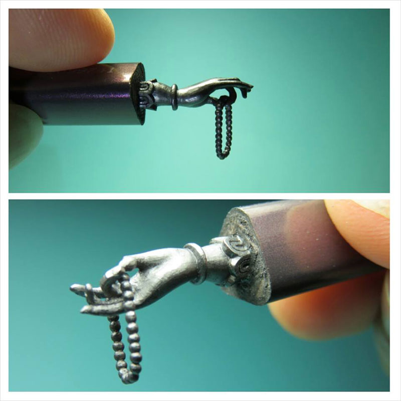 alphabet carved into mechanical pencil lead by chien chu lee (1)