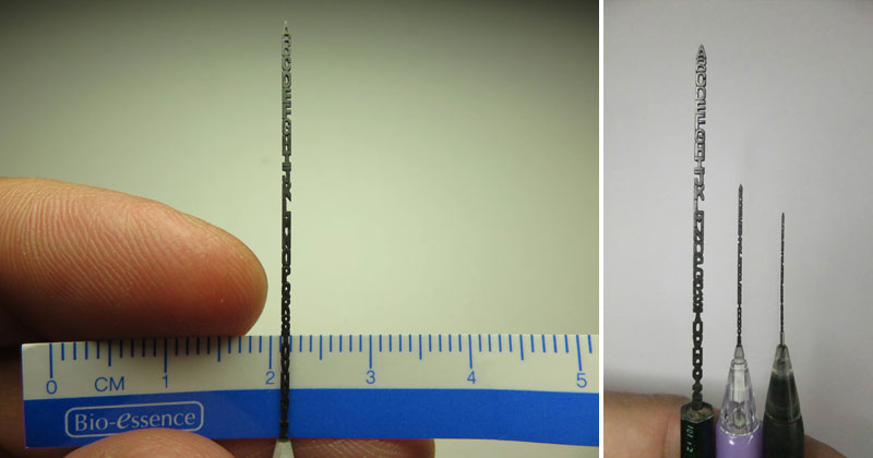 Just the Entire Alphabet Carved Into Mechanical Pencil Lead (17 Photos)