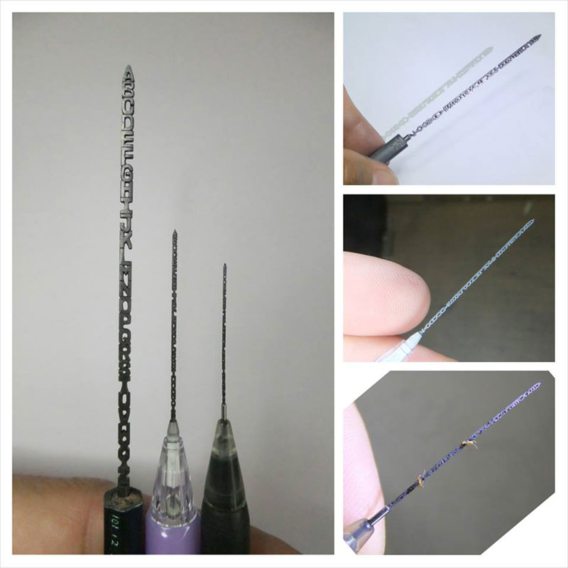 alphabet carved into mechanical pencil lead by chien chu lee (2)