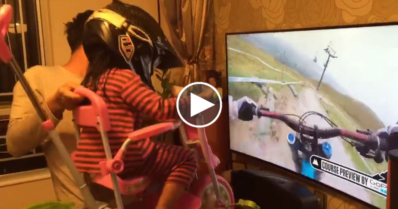 Awesome Dad Lets Daughter Experience the Thrill of Downhill Mountain Biking