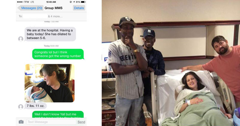 Baby Announcement Gets Texted to Wrong Number. Guy Shows Up With Gifts Anyway