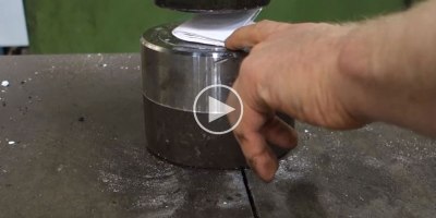 Guy Uses Hydraulic Press to Try and Fold a Sheet of Paper More than 7 Times