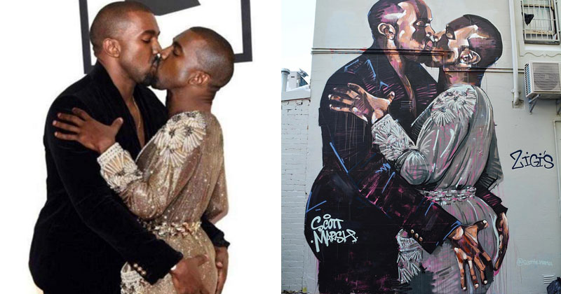 Aussie Artist Spray Paints Giant Mural of the 'Kanye Loves Kanye' Meme