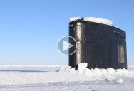 Just a Nuclear Submarine Breaking Through Ice in the Arctic Circle