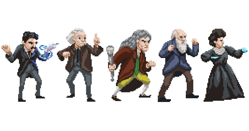 There's a Fighting Game Featuring Famous Scientists and Their Special Moves Look Awesome