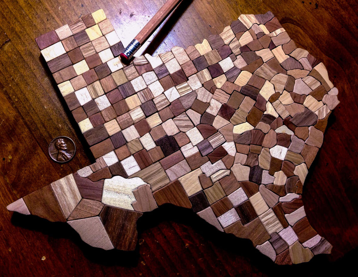USA Counties Map Made from Carved Wooden Blocks by ben graves (2)